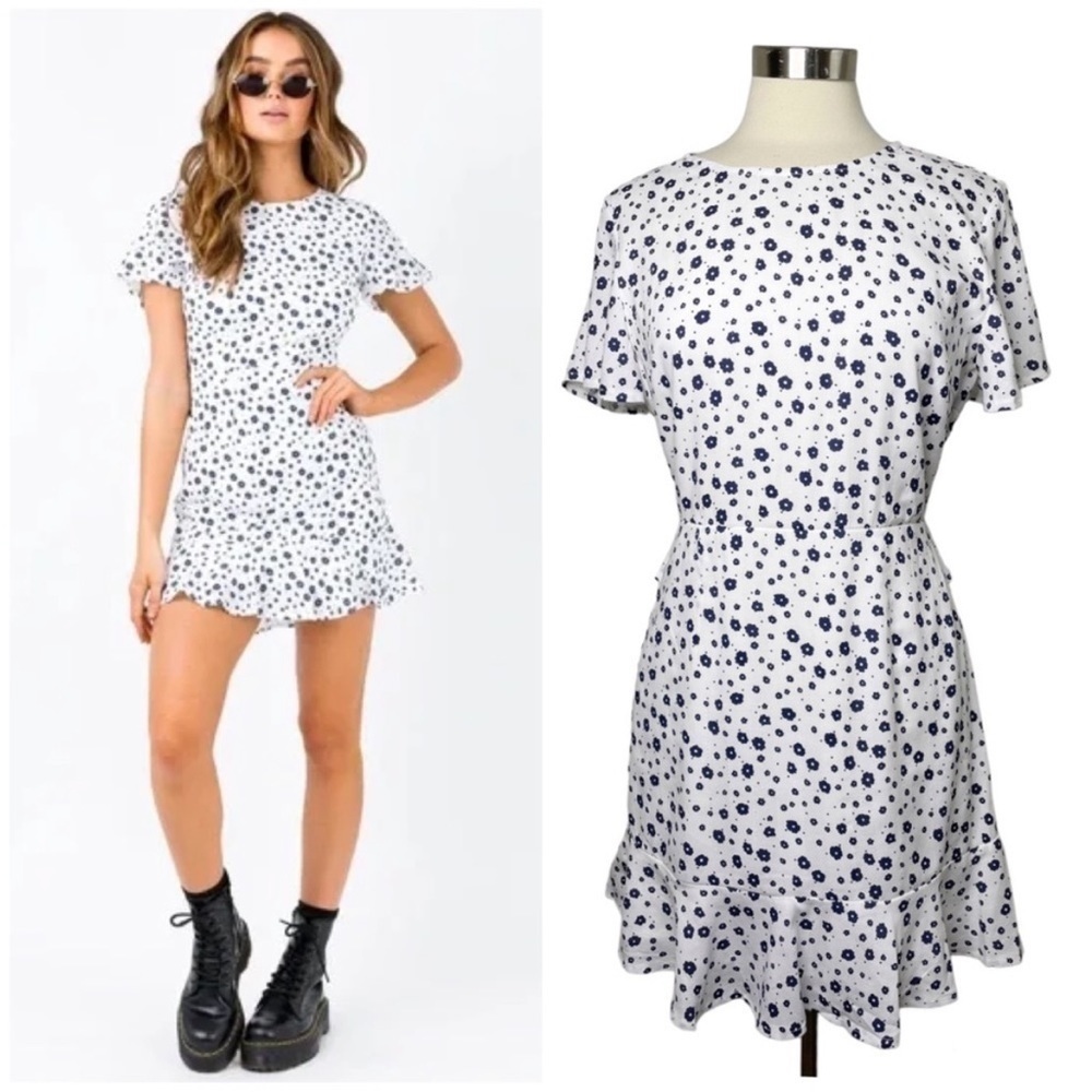 PRINCESS POLLY Nate Floral Ruffle Mini Dress size 10 - Picture 9 of 9